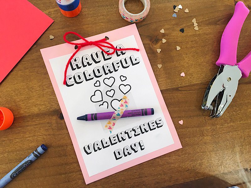 kids crayon valentine craft