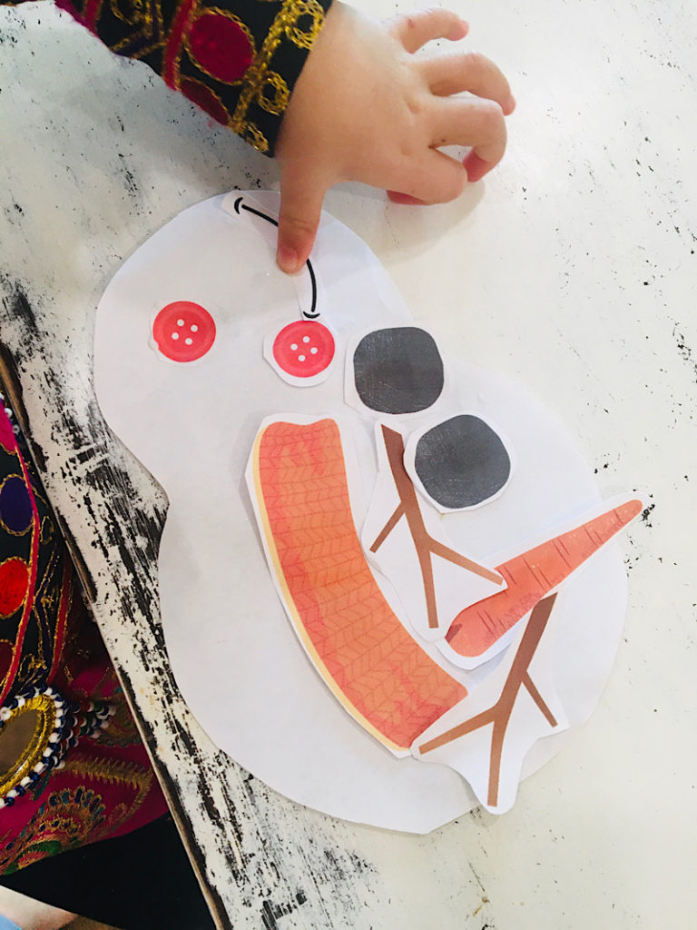 Snowman printable toddler activity